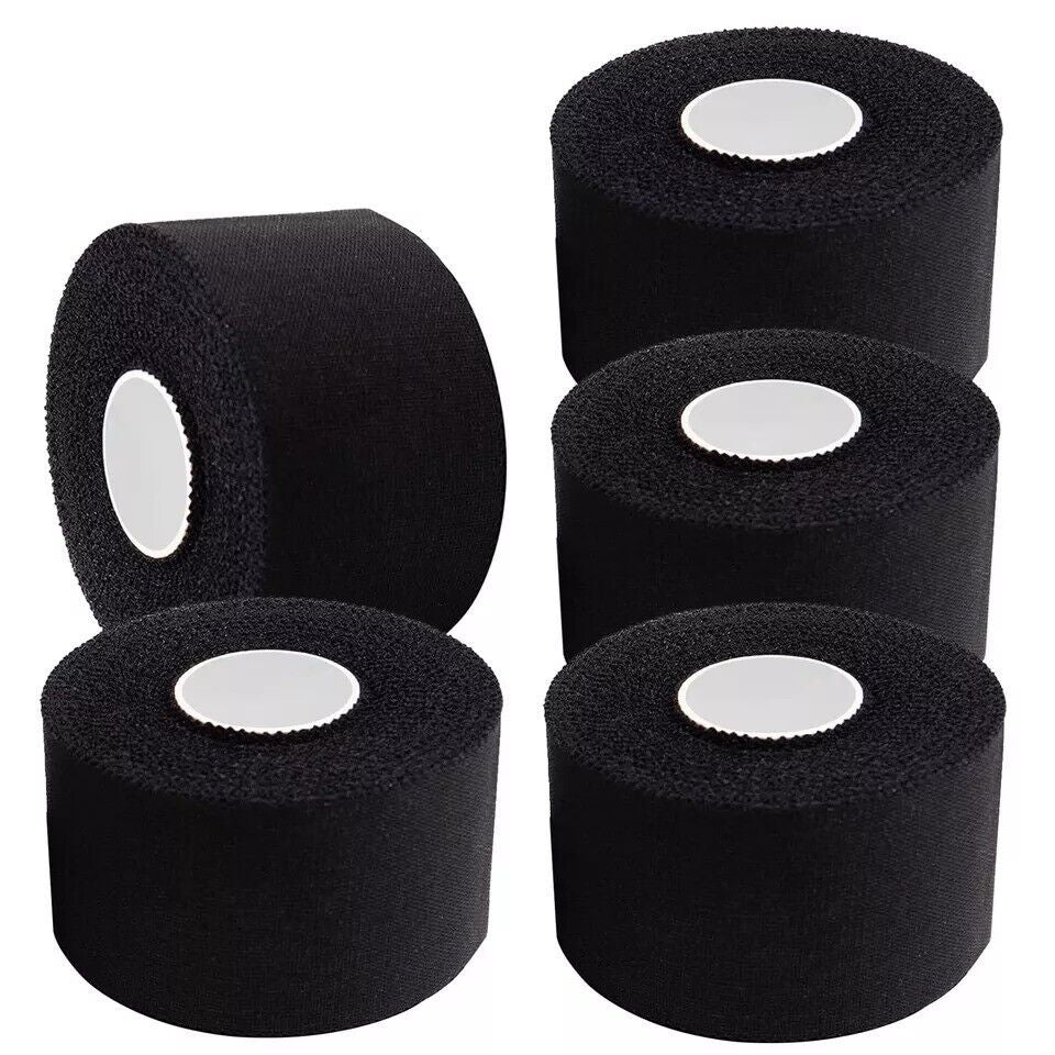 (5 Pack) Ultra-Strong Black Athletic Sports Tape – Hypoallergenic, Durable, and Sweat-Resistant